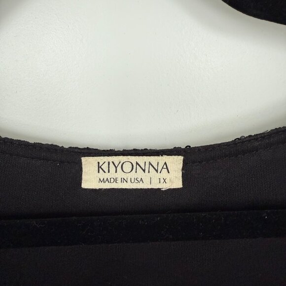 Starry Sequin Lace Fit & Flare Cocktail Dress (Onyx, 1X) - Picture 5 of 5